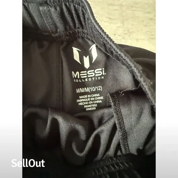 Messi Collection Youth Athletic Shorts Black Size 10-12 Football Theme - Picture 2 of 4